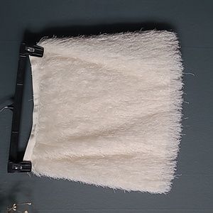 H&M White Textured Mini Skirt